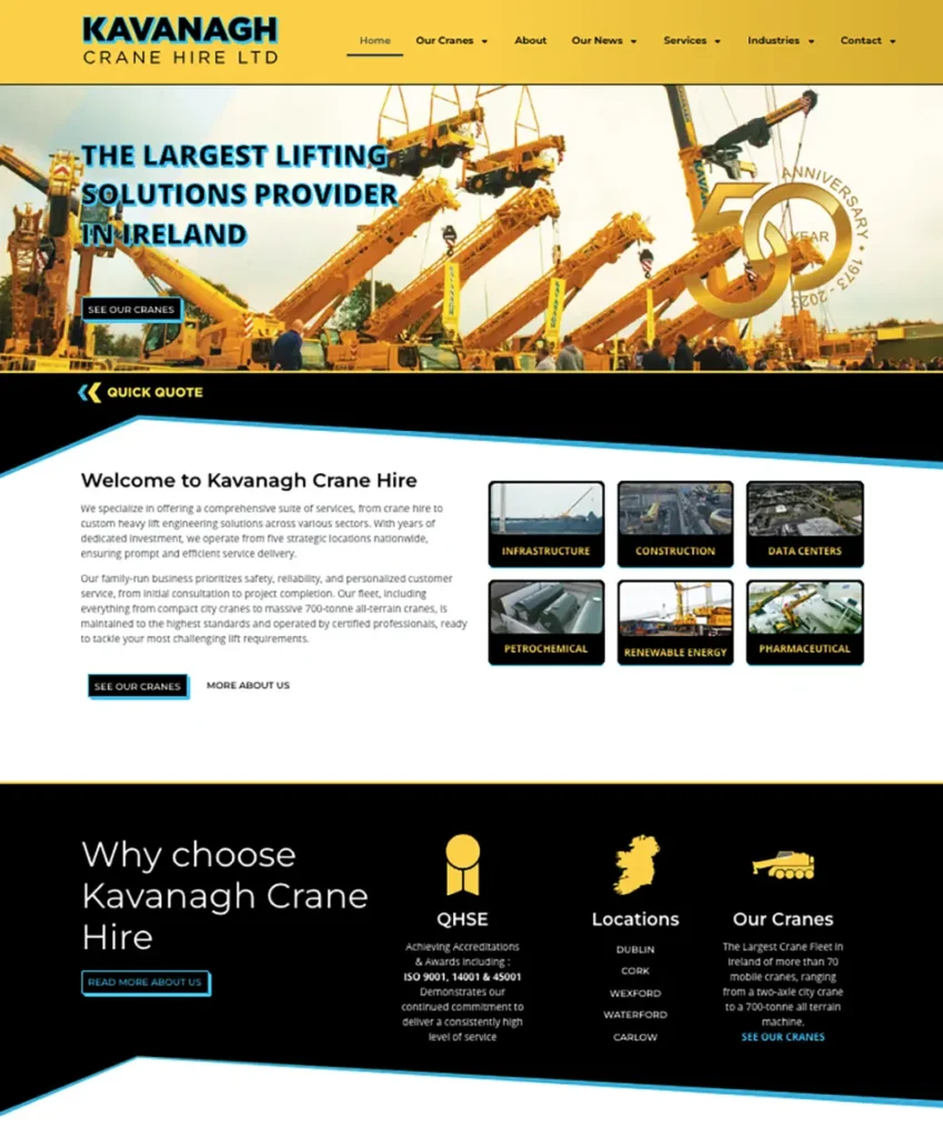 Website Design Crane Hire